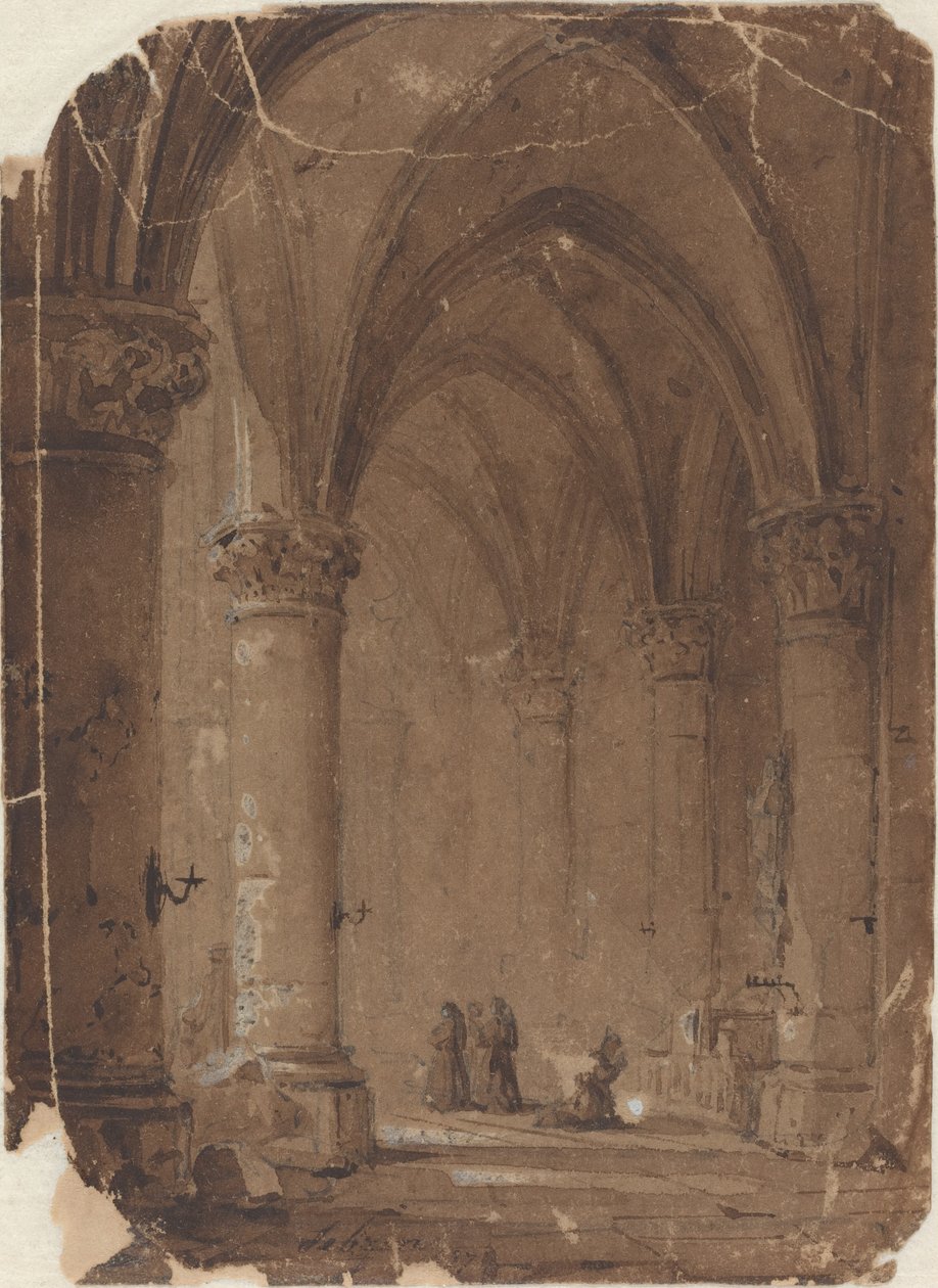 Munkar i en katedral av Jean Baptiste Pierre Le Brun