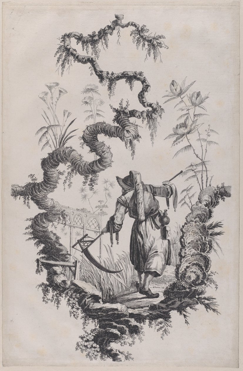 Chinoiserie prydnadstryck, 1755. av Jean Baptiste Pillement