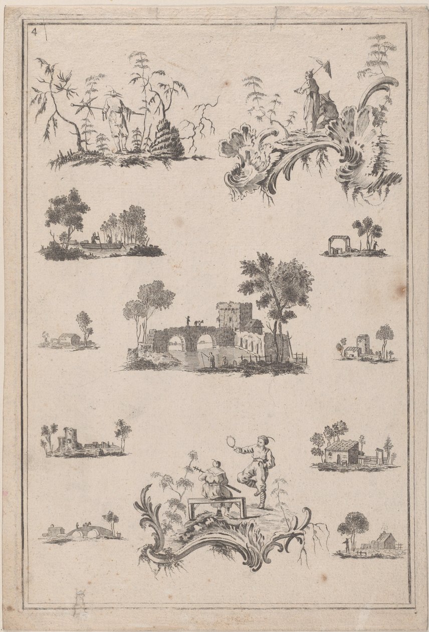 Chinoiserie Ornaments, ca. 1770. av Jean Baptiste Pillement