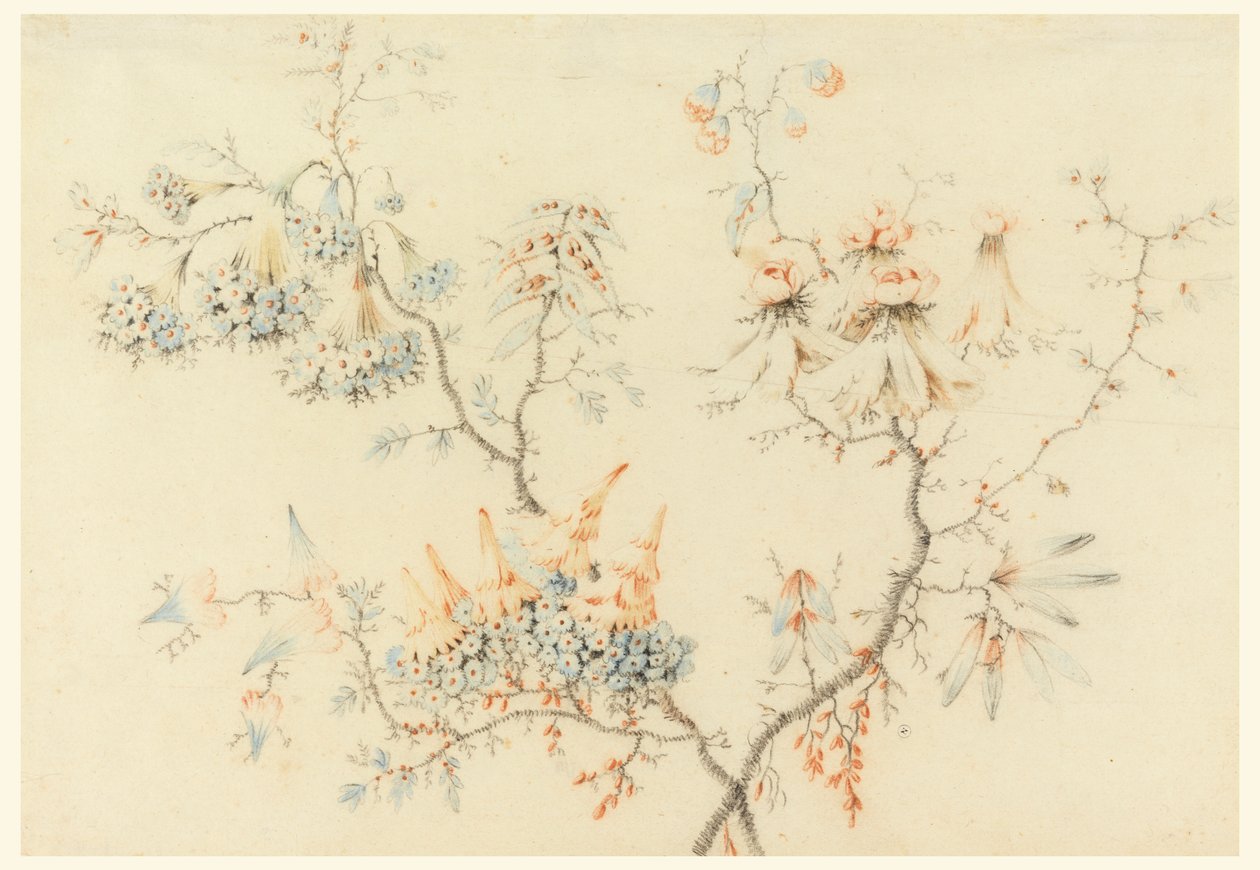 Blommande grenar av Jean Baptiste Pillement