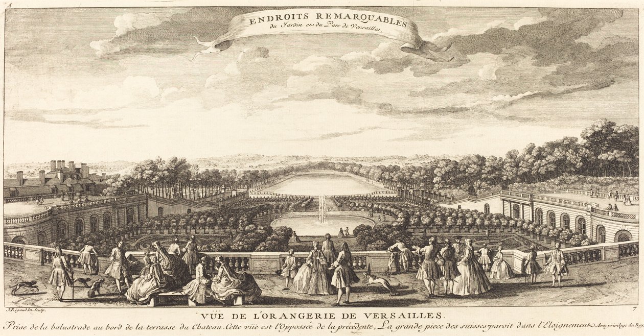 Utsikt över Orangeriet i Versailles av Jean Baptiste Rigaud