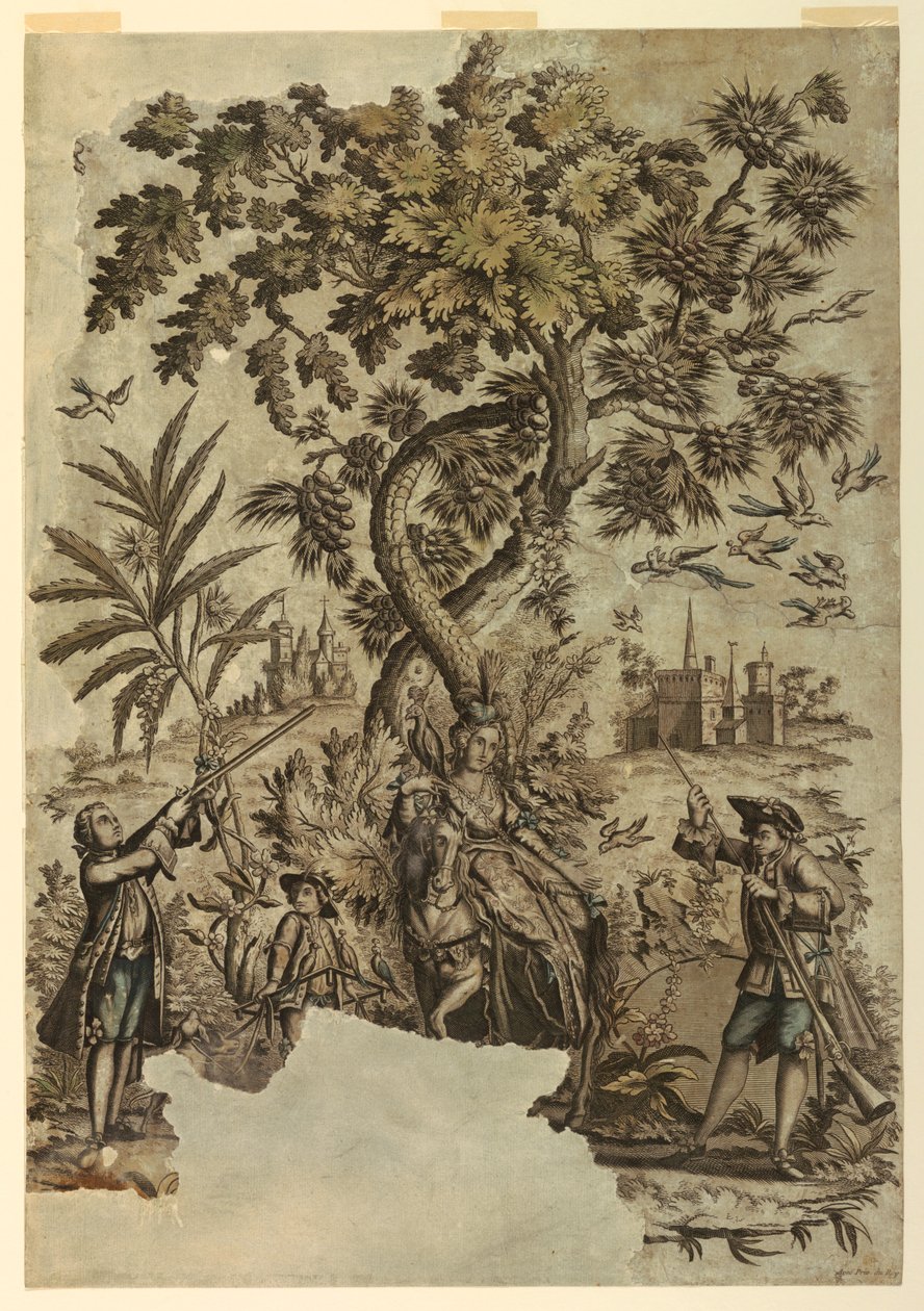 Fågeljakt av Jean Baptiste Scotin I
