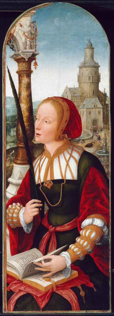 Saint Barbara, ca. 1520. av Jean Bellegambe