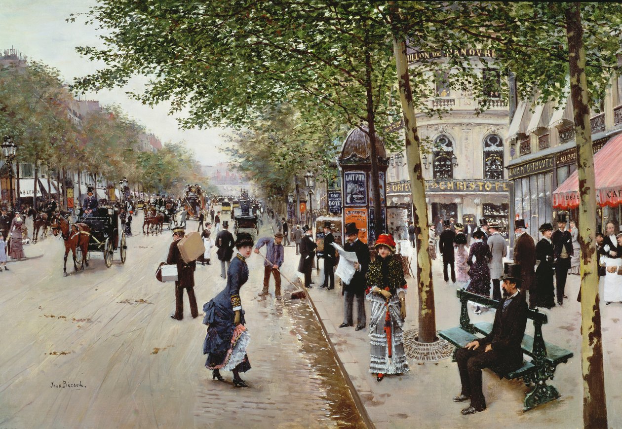 Parisisk gatubild av Jean Beraud