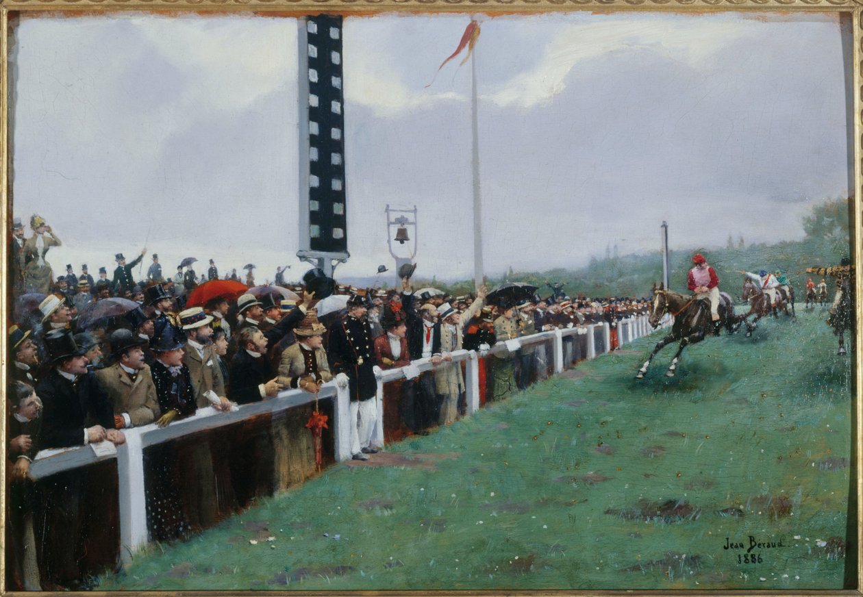 Tävlingarna i Longchamp; målgången av Jean Beraud