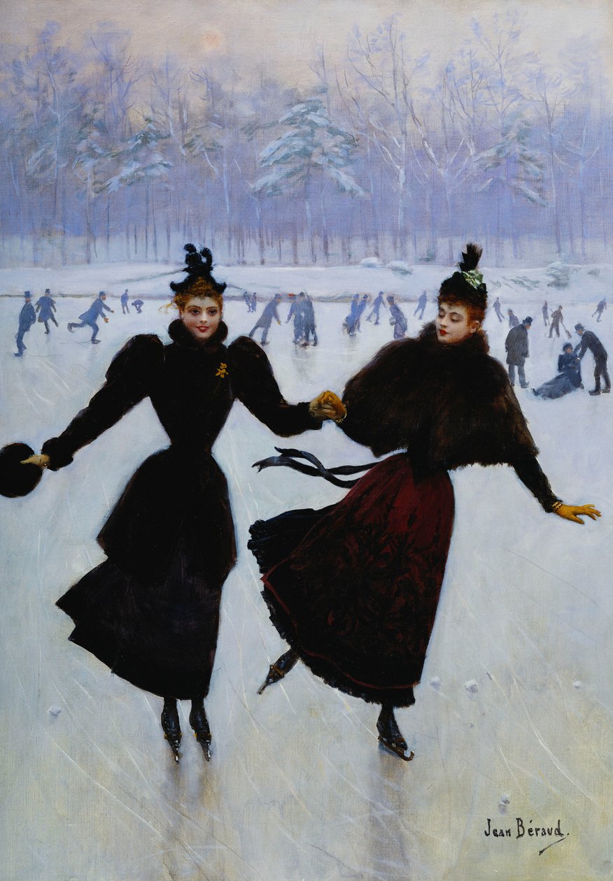 Åkarna; skridskoåkare, av Jean Beraud