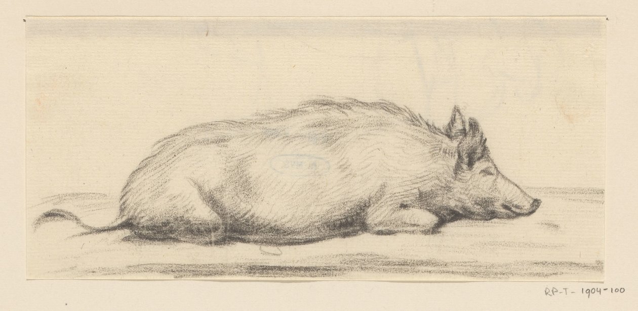 Liggande gris, till höger av Jean Bernard