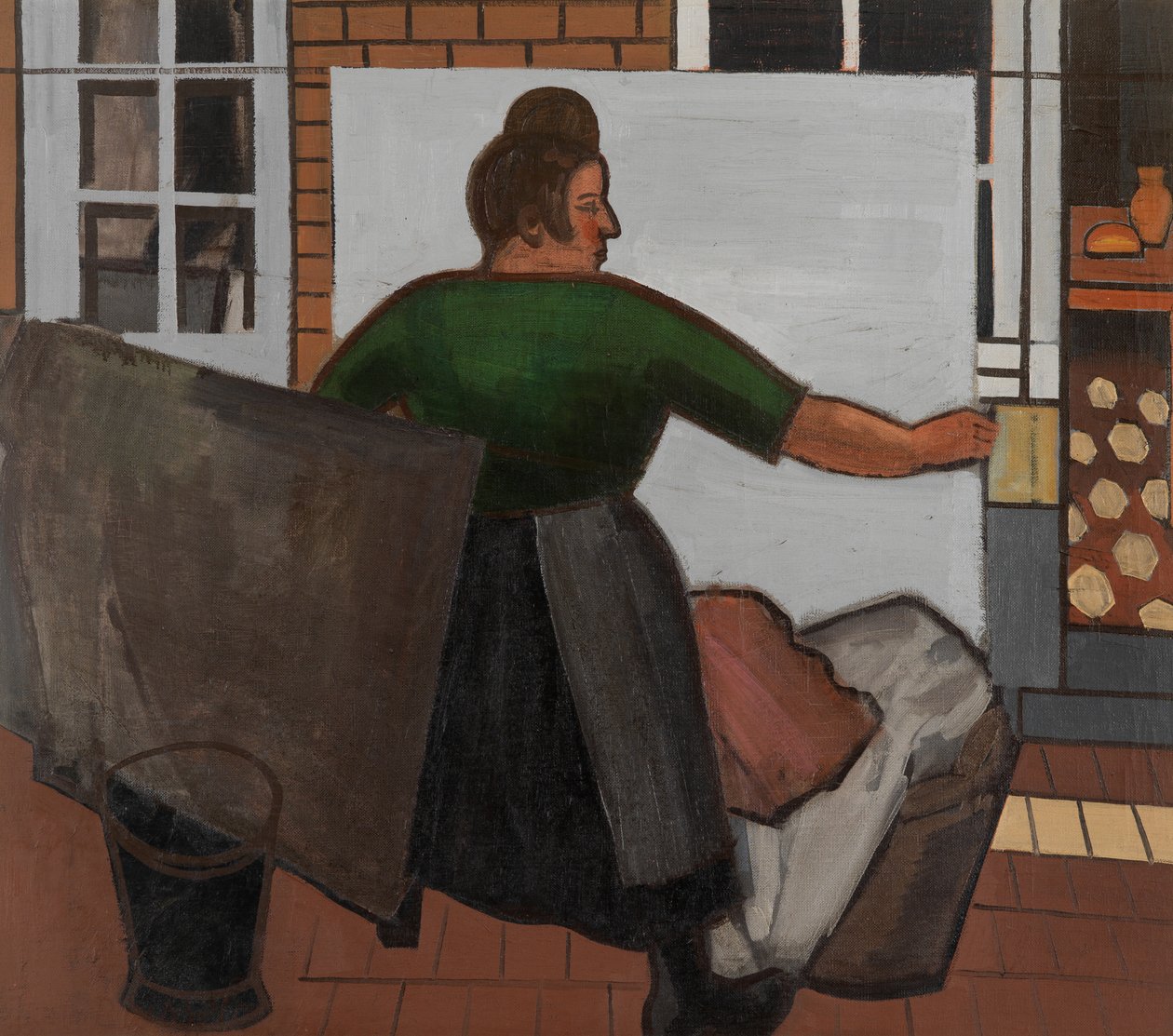 Tvätterska (olja på duk) av Jean Brusselmans