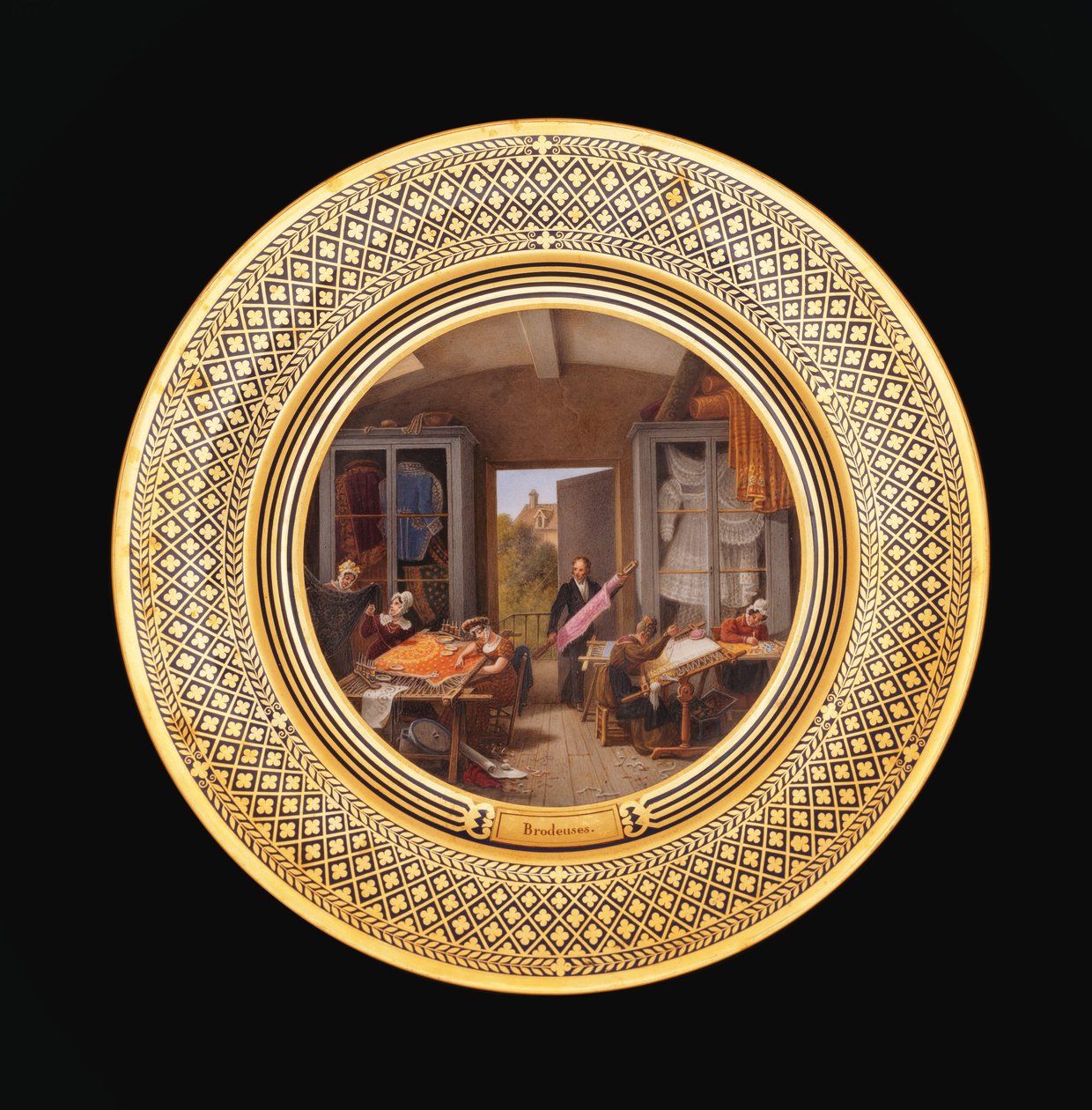 Broderare, c.1820-35 av Jean Charles Develly