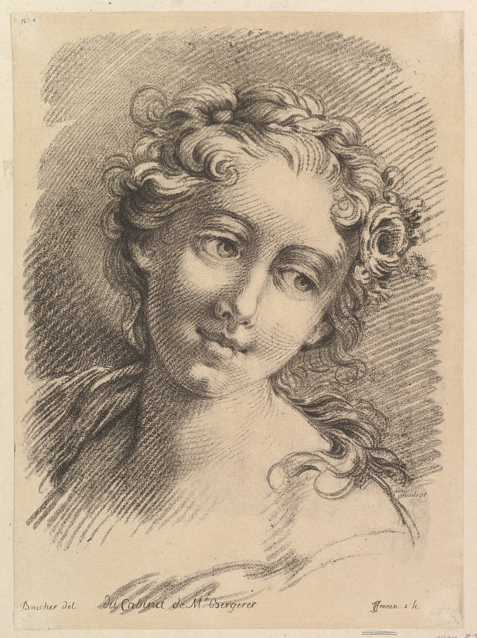 Chef för en kvinna, 1748-69 av Jean Charles François