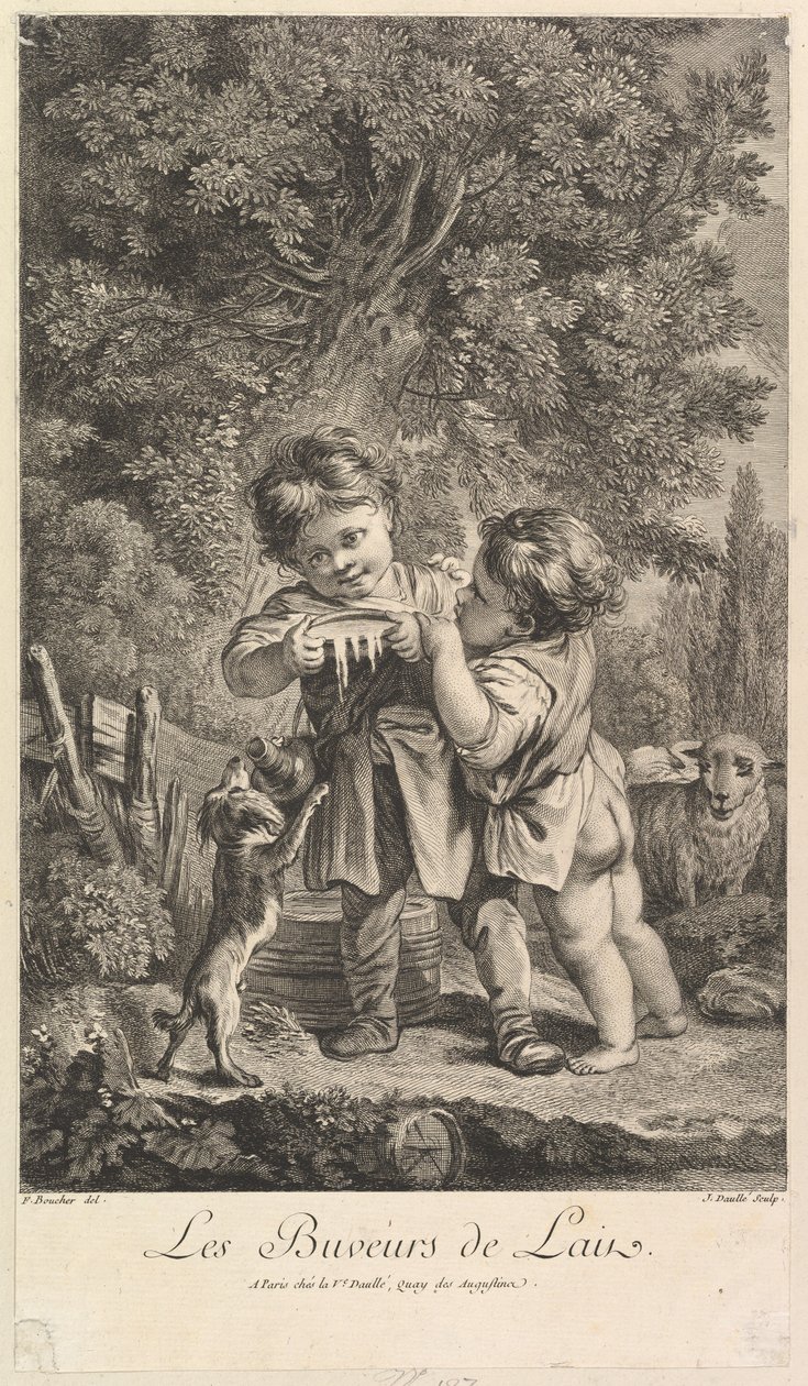 Dricksmjölk, 1700-tal. av Jean Daullé