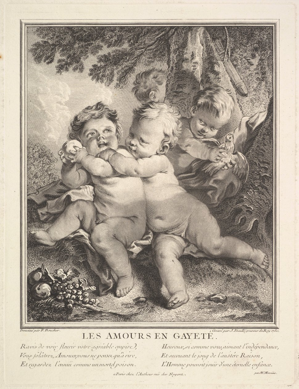 De glada amorinerna, 1750. av Jean Daullé