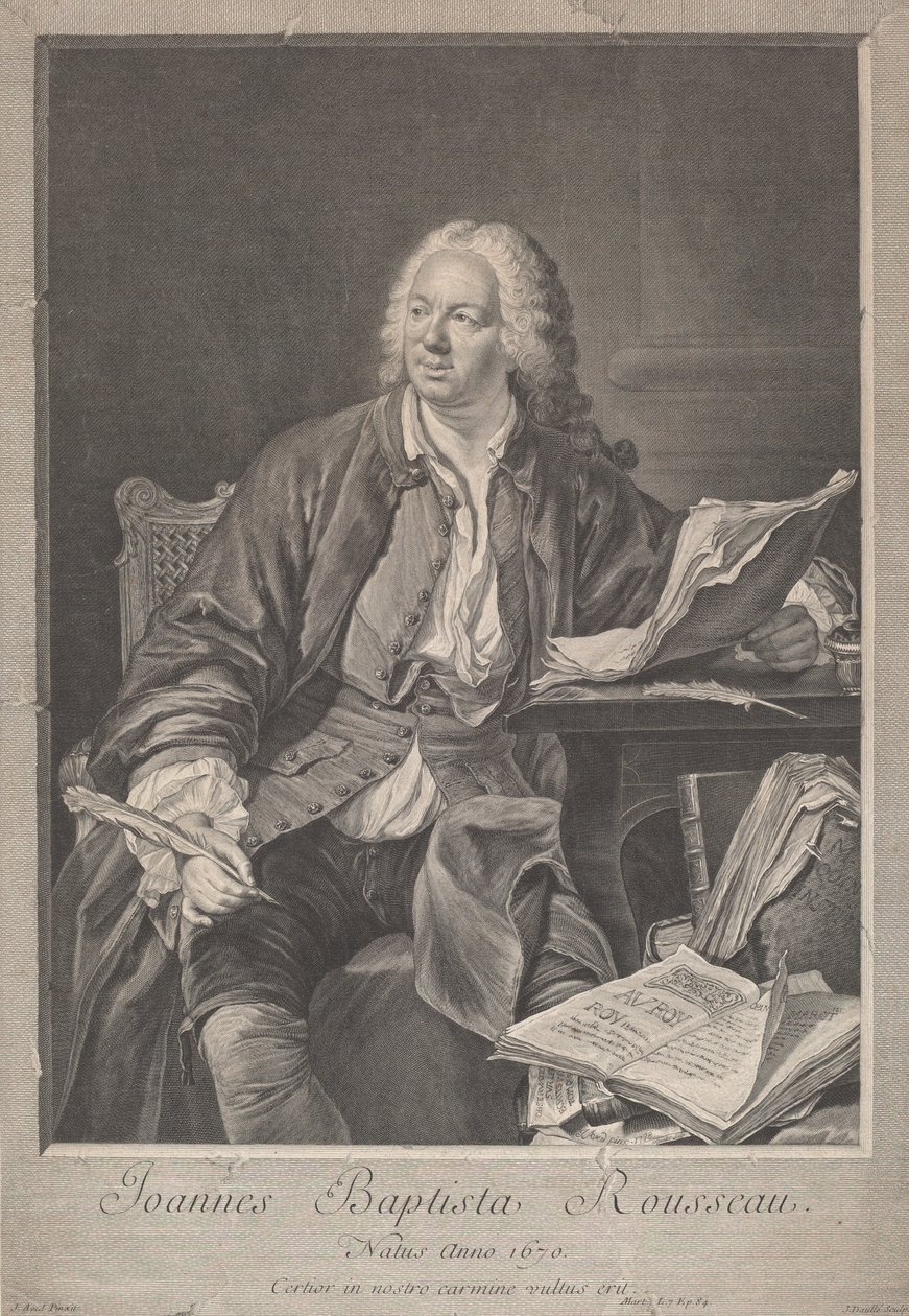 Jean Baptiste Rousseau av Jean Daullé, after Jacques Andre Joseph Camelot Aved