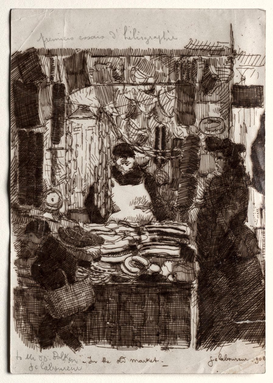 På den gamla marknaden av Jean Emile Laboureur