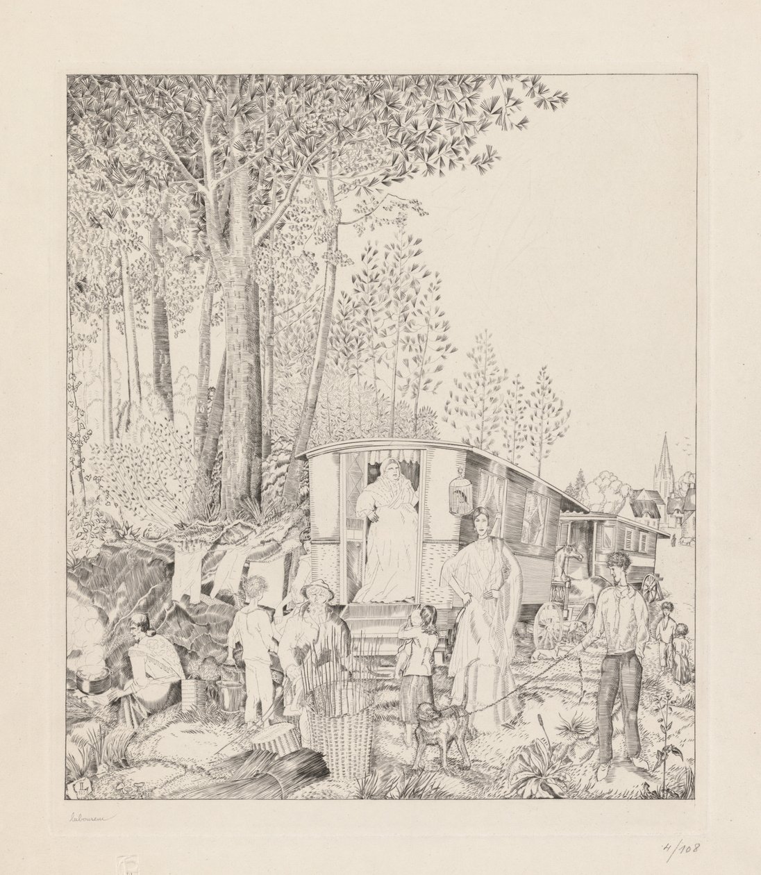 La Halte des Bohémiens av Jean Emile Laboureur