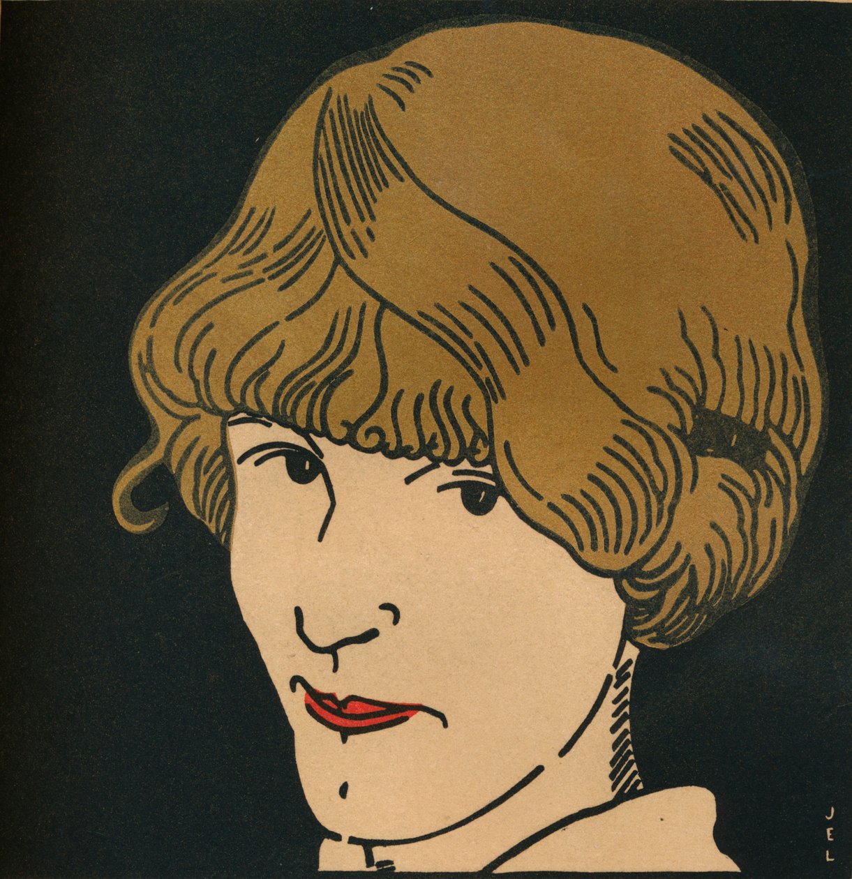 Gyllene hårmask, 1912 av Jean Emile Laboureur