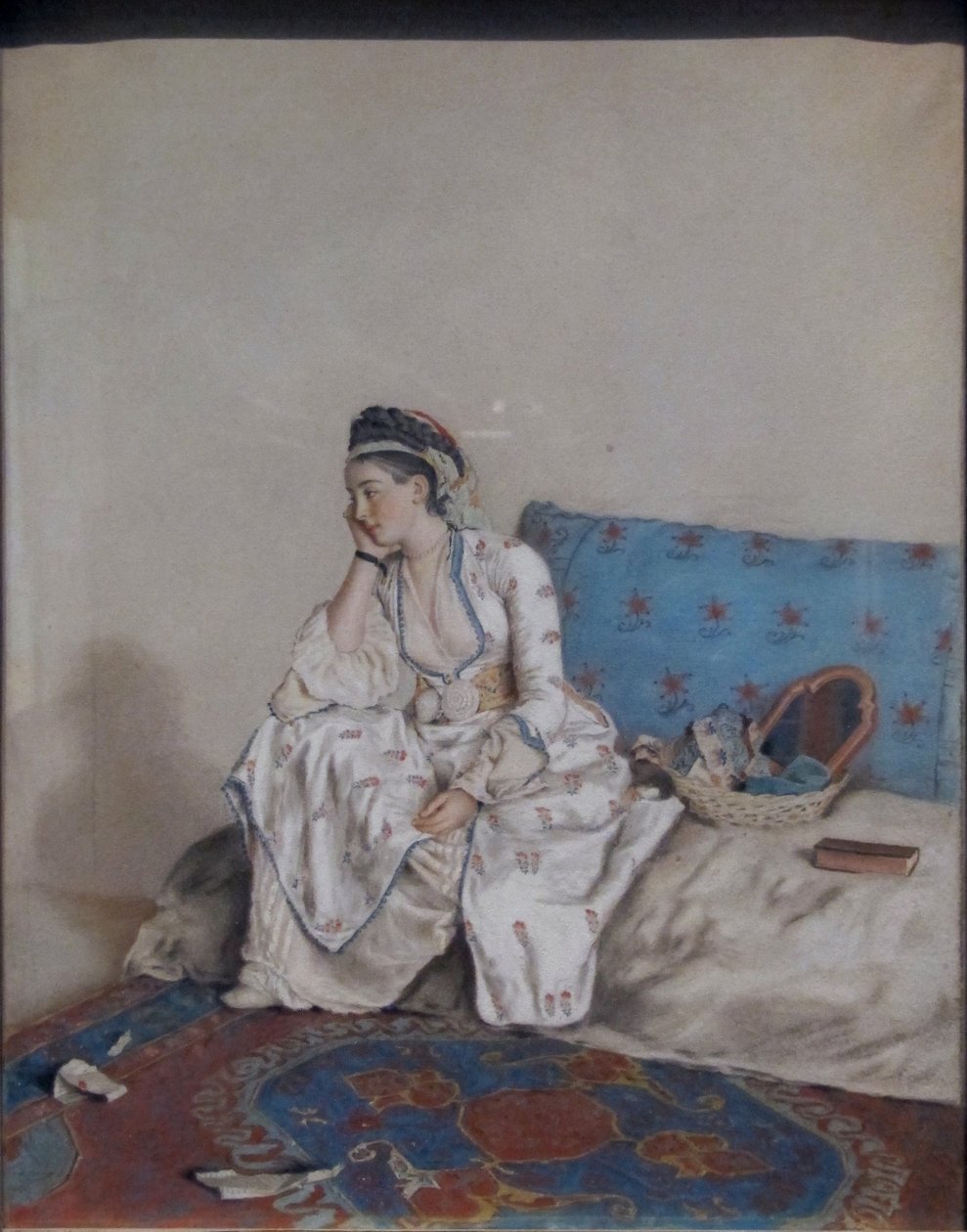 En eftertänksam kvinna på en soffa av Jean Étienne Liotard