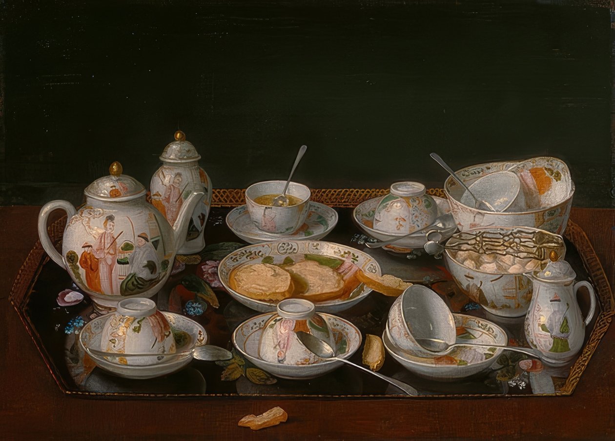 Stilleben: teservering. Omkring 1781-83 av Jean Étienne Liotard