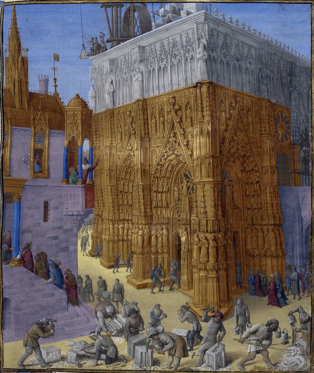 Uppförande av templet i Jerusalem av Jean Fouquet