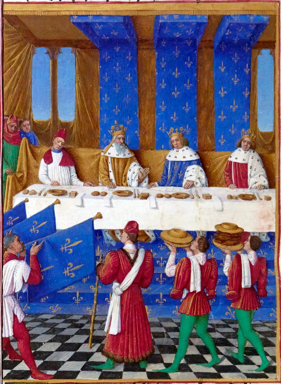 Franska: Banketten för Charles V le Sage av Jean Fouquet