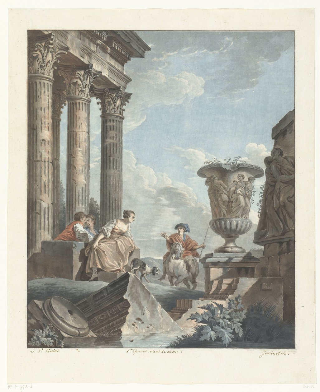 Forntida ruiner av Jean Francois Janinet