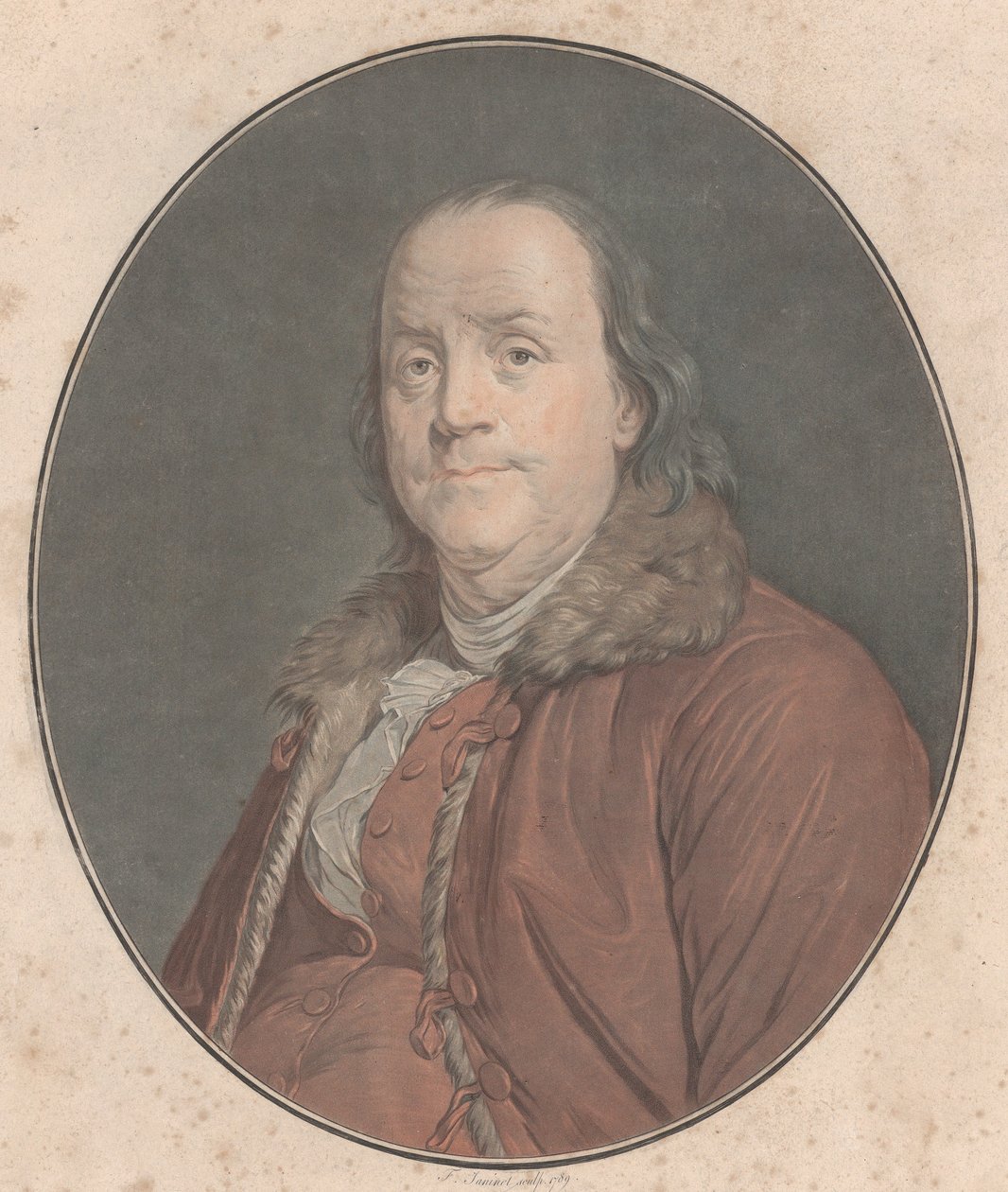 Benjamin Franklin, 1789. av Jean Francois Janinet