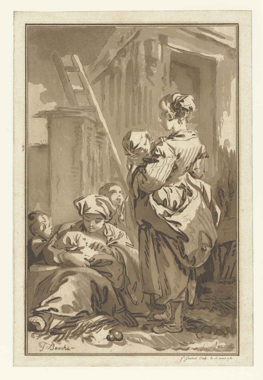 sjuksköterskorna Les Nourrices av Jean Francois Janinet