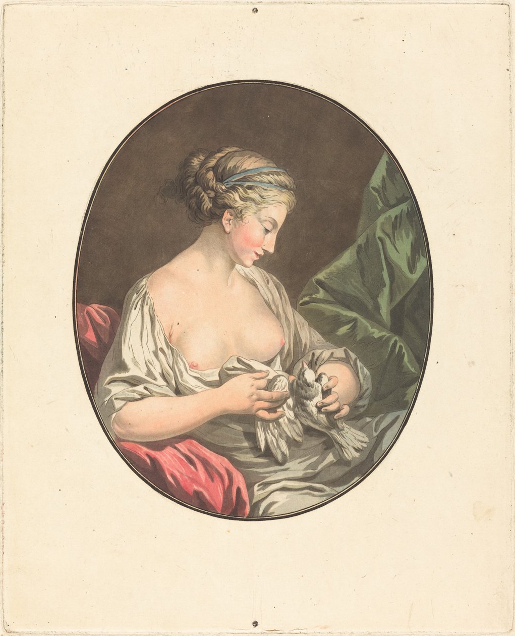 Venus med duvor. av Jean Francois Janinet