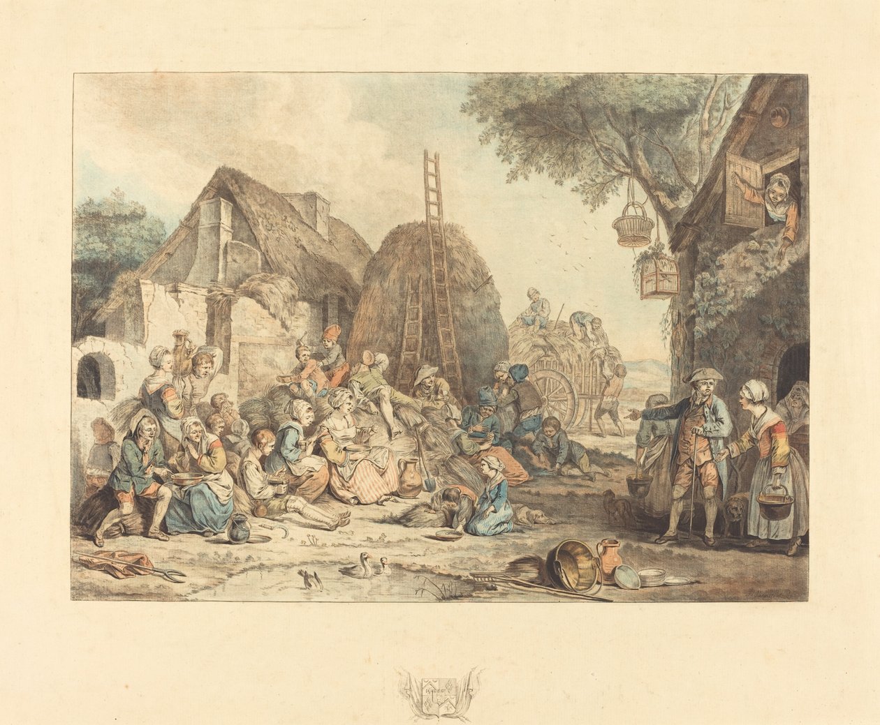 Skördarnas lunch, 1774. av Jean Francois Janinet