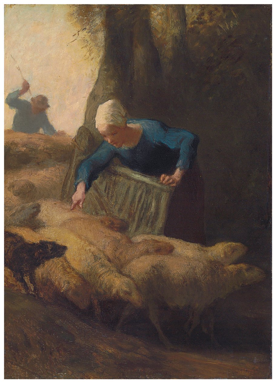 Räkna flocken, 1847-49 av Jean Francois Millet