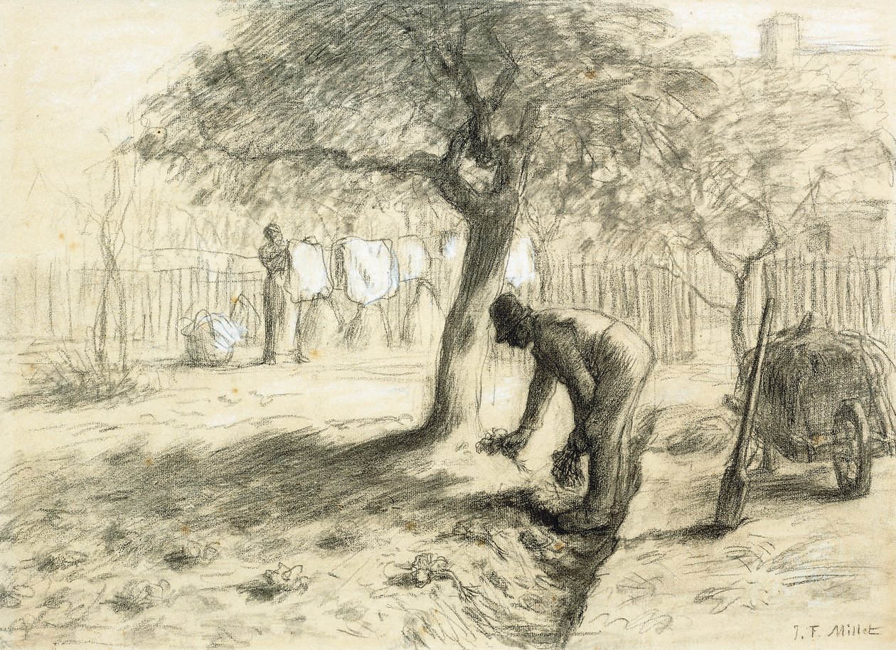 Trädgårdsarbete, av Jean Francois Millet
