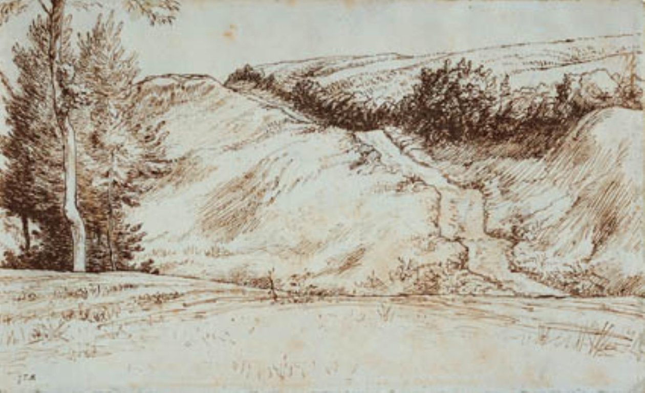 Hillside landskap nära Vichy av Jean Francois Millet