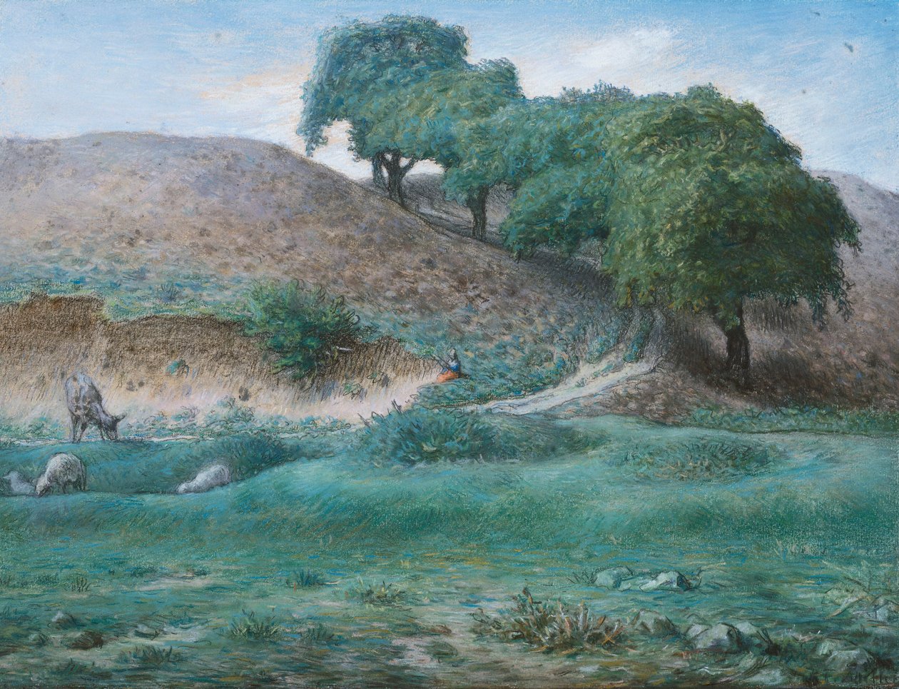 Stig med kastanjeträd nära Cusset av Jean Francois Millet
