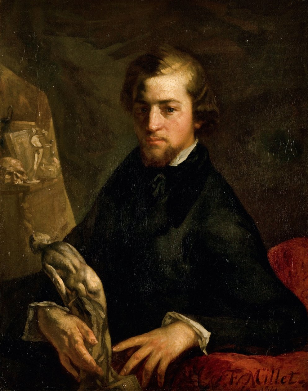 Porträtt av Charles-André Langevin av Jean Francois Millet