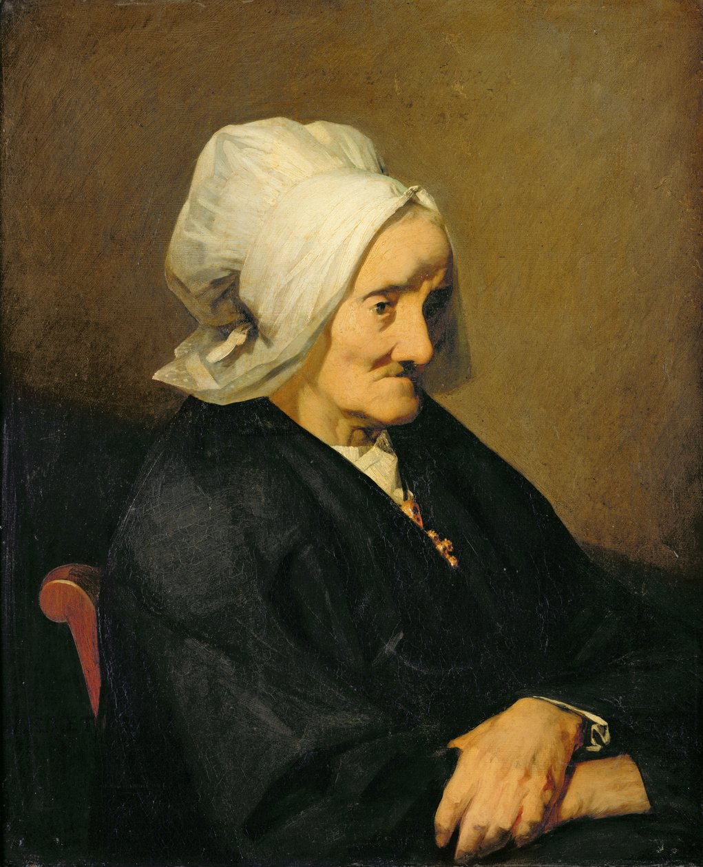 Porträtt av änkan Roumy av Jean Francois Millet