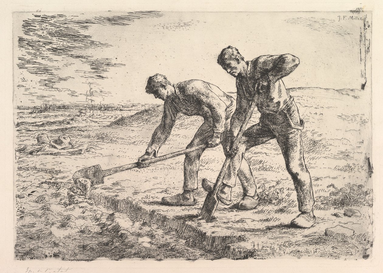 Grävarna, 1830-75. av Jean Francois Millet