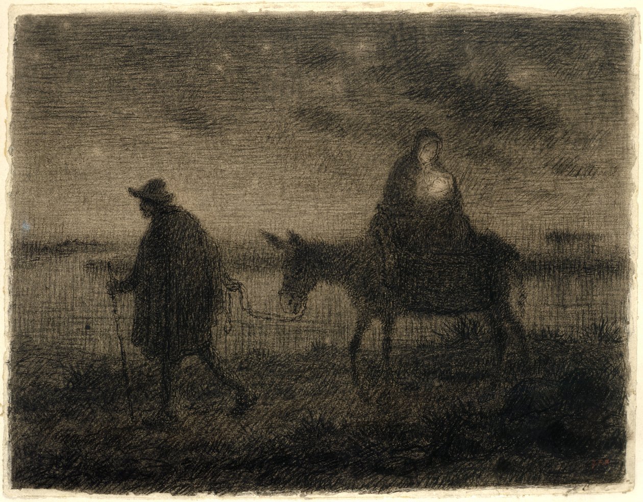 Flygningen till Egypten, ca 1864 av Jean Francois Millet