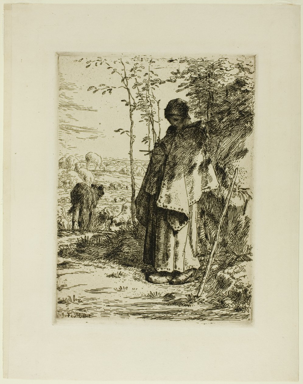 Herdinnan stickning av Jean Francois Millet