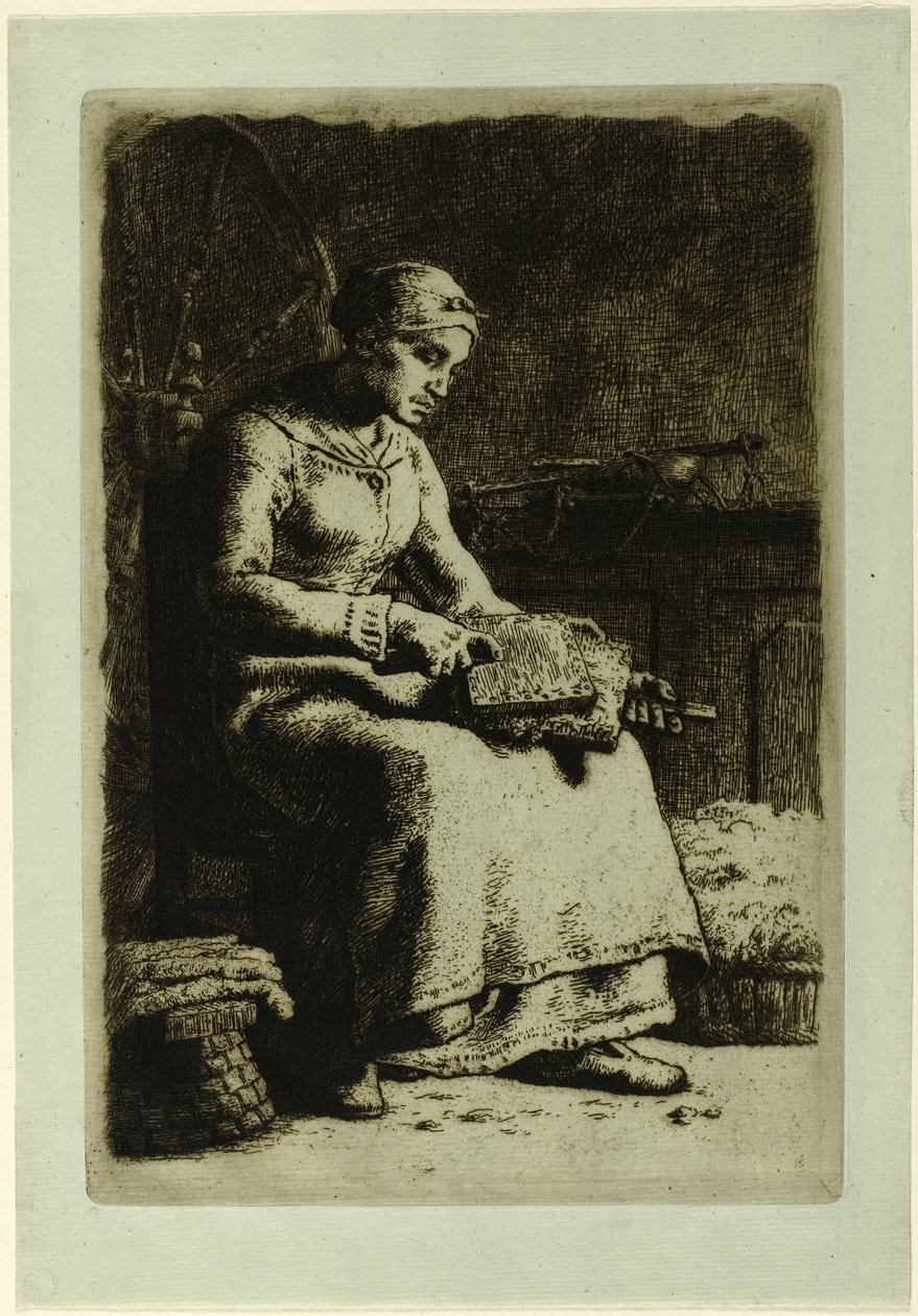 Ullkardaren av Jean Francois Millet