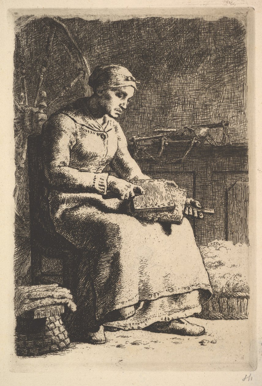 Ullkardaren, 1834–75 av Jean Francois Millet