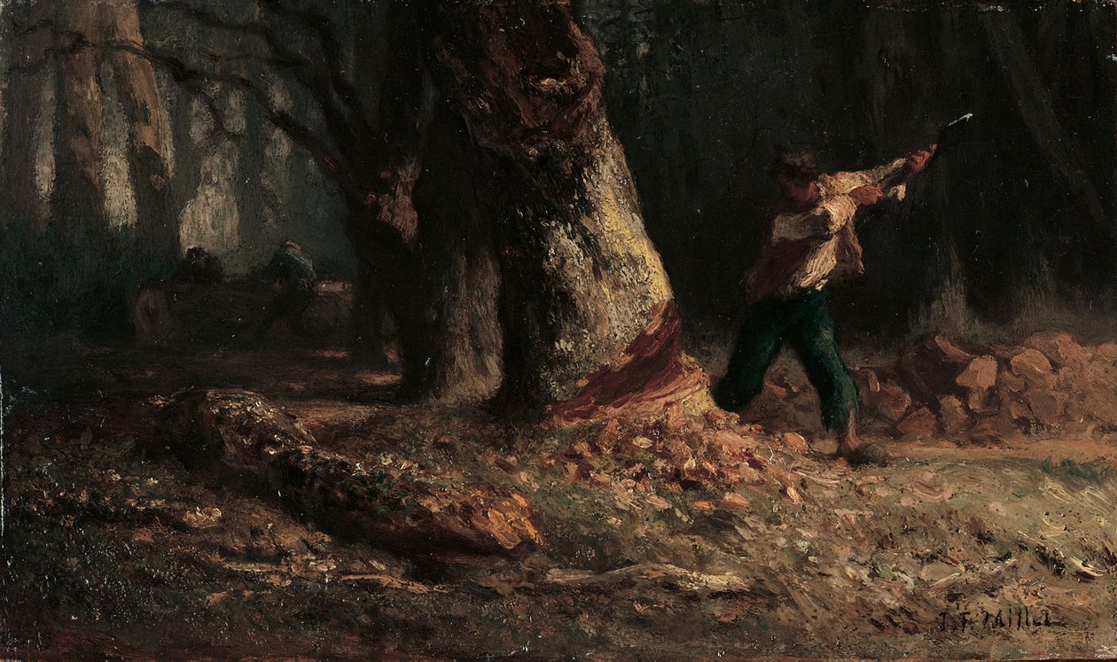 Vedhuggare i skogen av Jean Francois Millet