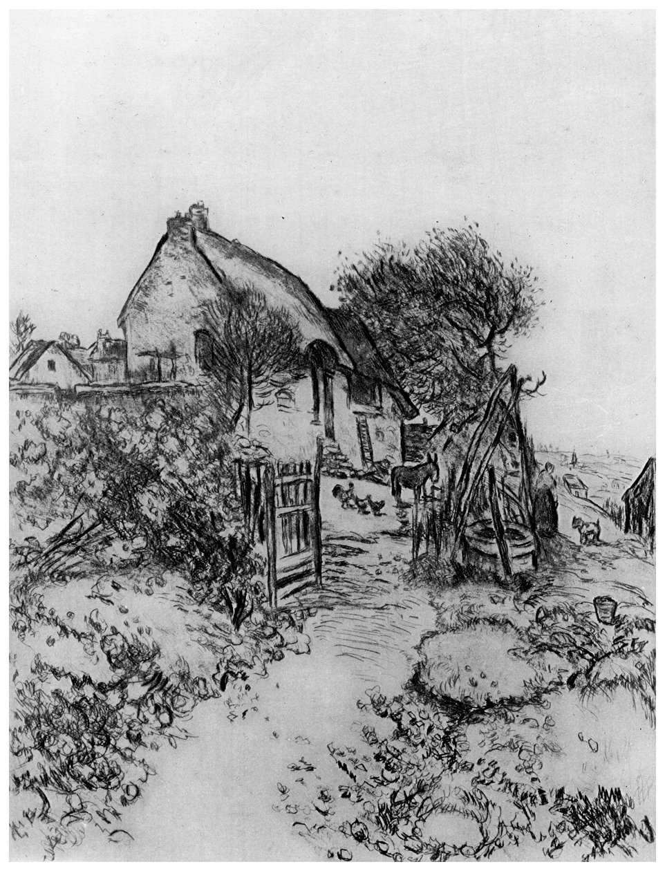 La Chaumière, c1870-1920 1924 av Jean Francois Raffaelli
