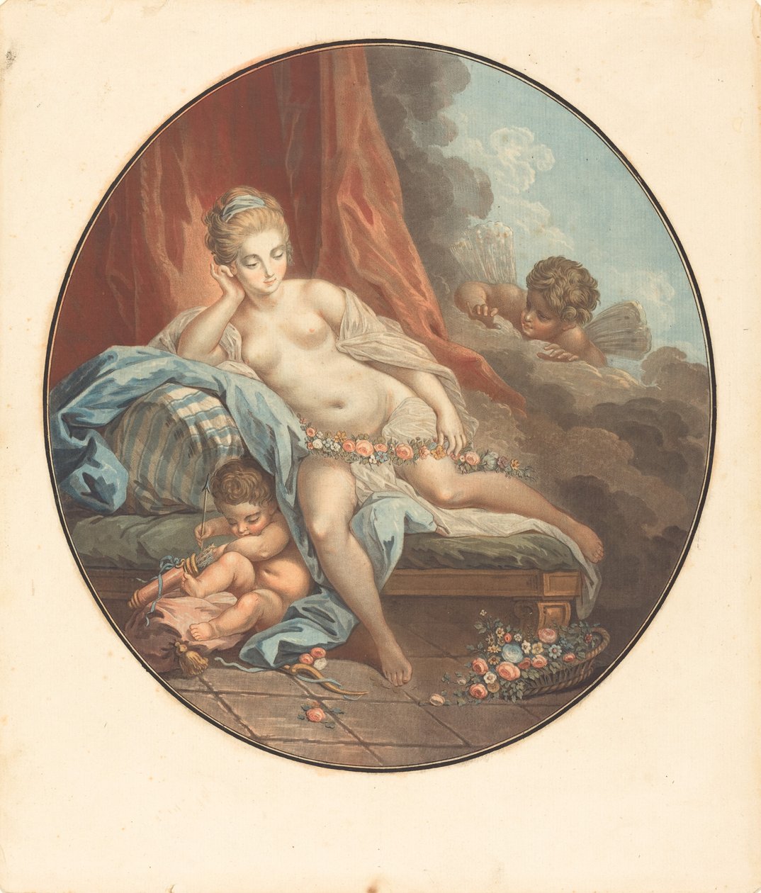 Venus i reflektion av Jean François Janinet after Jacques Charlier