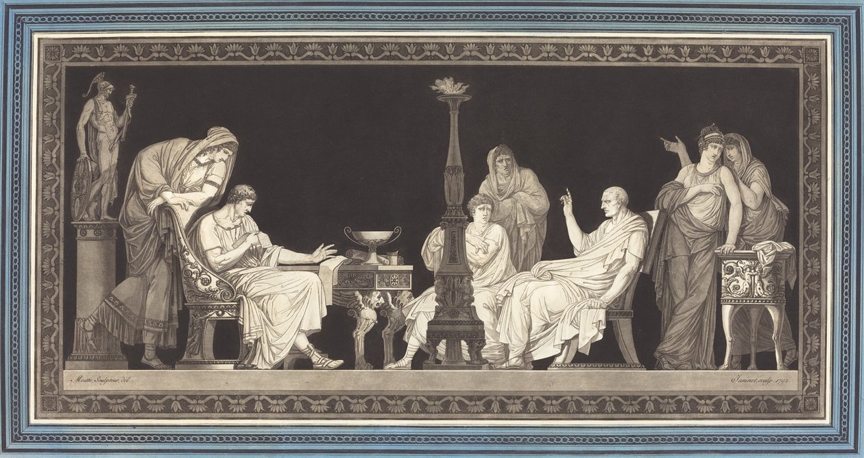 Catilina-konspirationen av Jean François Janinet after Jean Guillaume Moitte