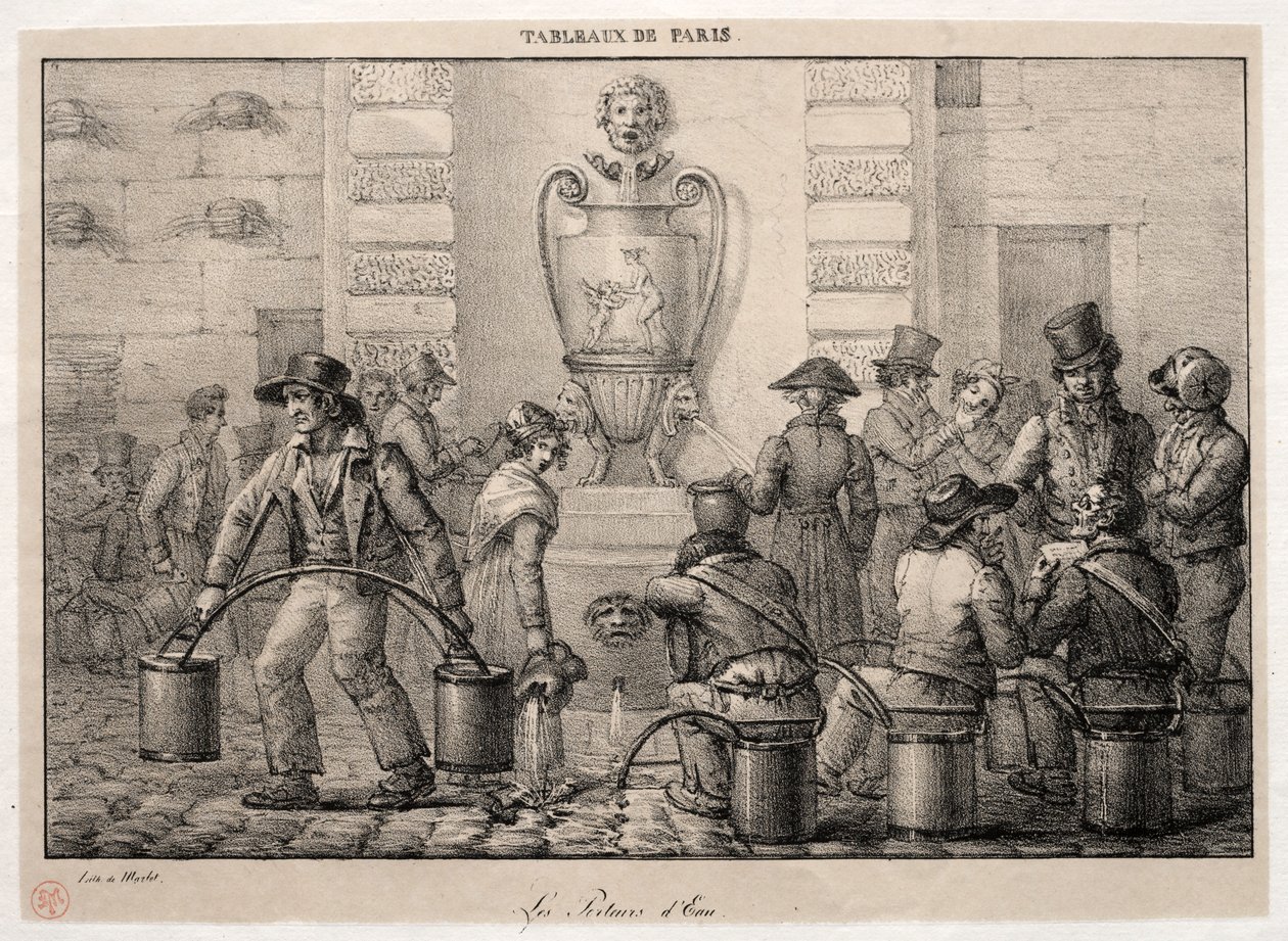 Scenes of Paris: The Water Carriers. av Jean Henri Marlet