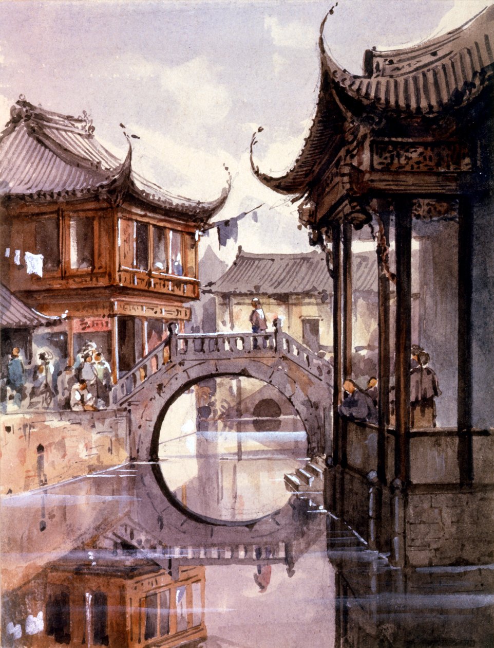 Utsikt över Shanghai, Kina, c1860 av Jean Henri Zuber