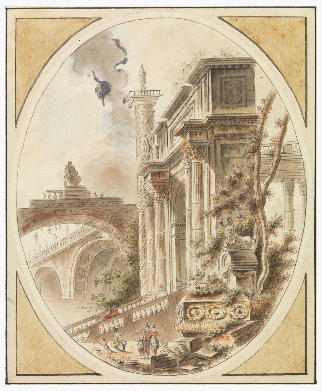Fantasi om en arkitektonisk ruin av Jean Henry Alexandre Pernet