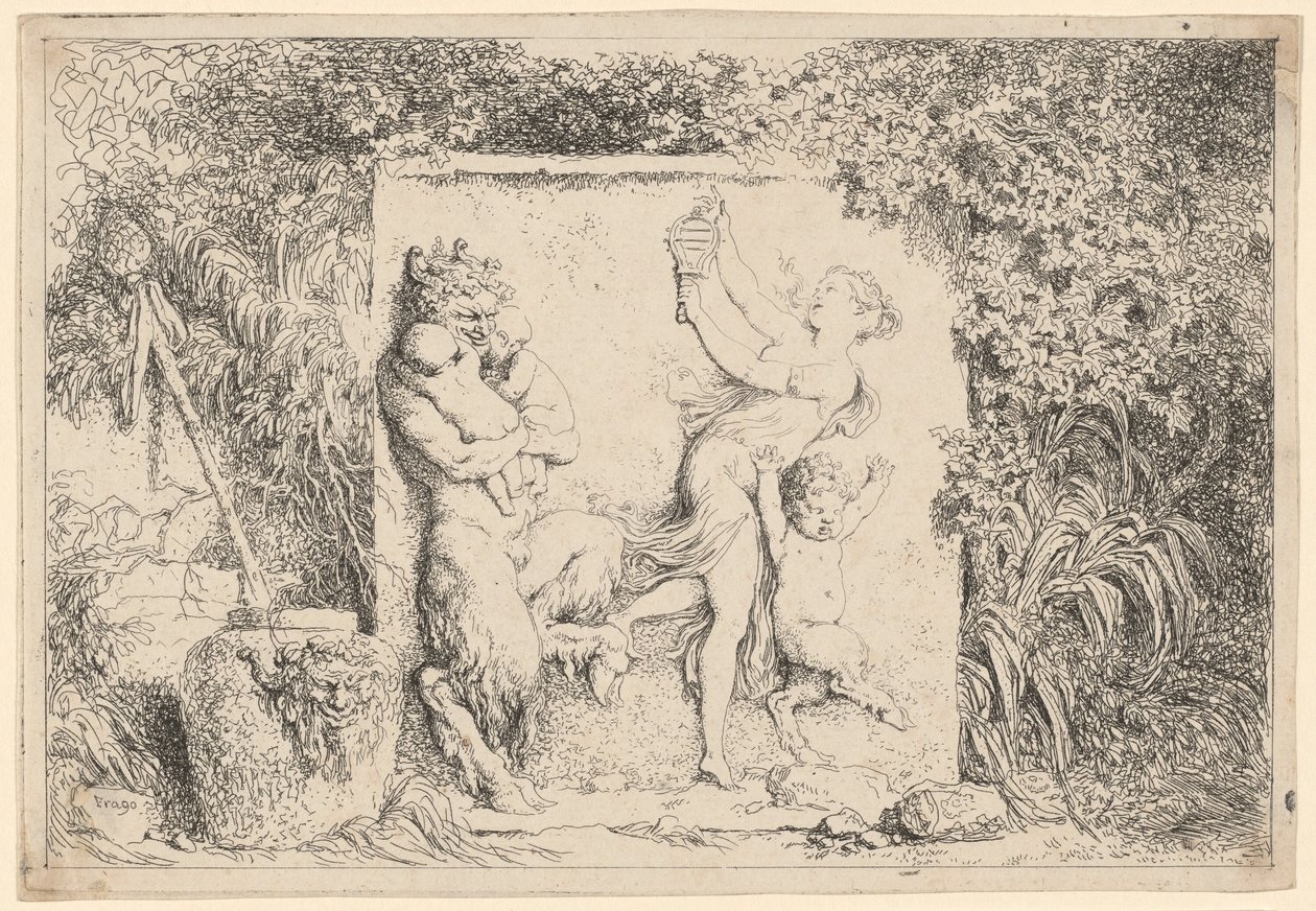 Satyrernas dans av Jean Honore Fragonard