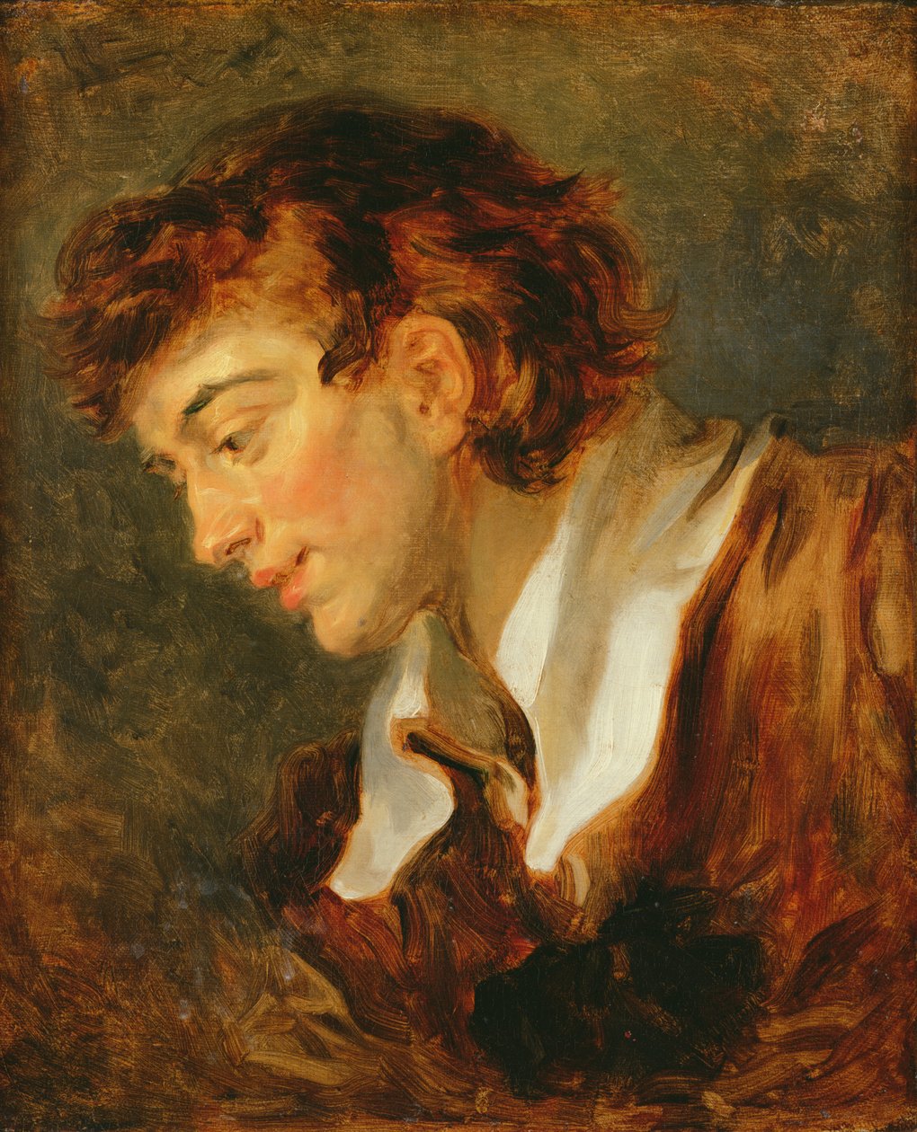 Huvud av en ung man av Jean Honore Fragonard