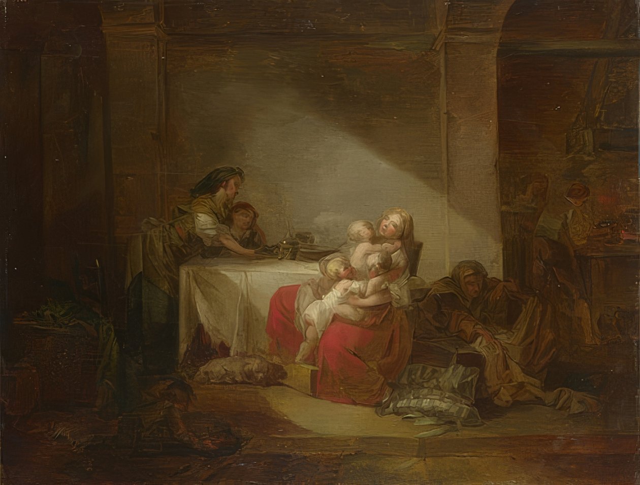 Interiör, den glada mamman av Jean Honore Fragonard